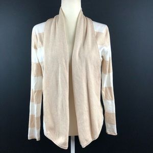 Cyrus Striped Open Drape Cardigan Sweater